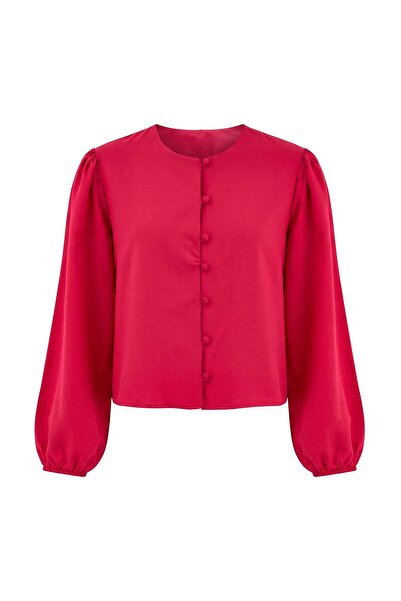 Trendyol Collection Fuchsia Balloon Sleeve Shirt Twoaw27Go00151