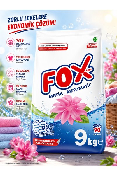 EGE MATİK FOX Matik Toz Deterjan Beyazlar İçin Derinlemesine Temizlik 9KG