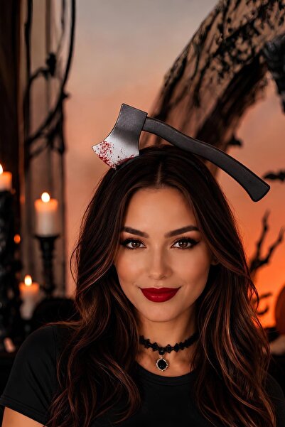 Patladı Gitti Halloween Cadılar Bayramı Baltalı Şaka Taçı