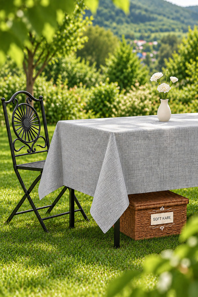 Soft Kare Pvc Fiber Tablecloth – Wipeable, Waterproof, Modern Pattern, for Kitchen and Dining Table