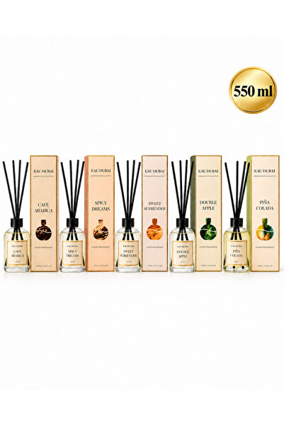 Eau Dubai Set 5 odorizante de cameră cu bețișoare, Café Arabica + Spicy Dream...