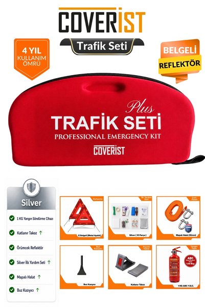 COVERİST Eva Trafik Seti Plus - 1 KG Yangın Tüpü - 4 Yıllık - Silver Paket