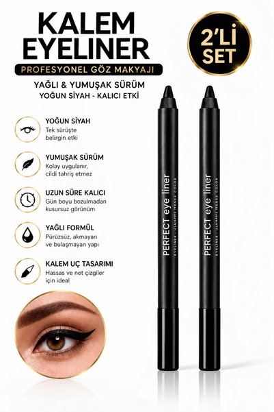 Lesvip's 2 adet The colossal kajal asansörlü yağlı siyah göz kalemi
