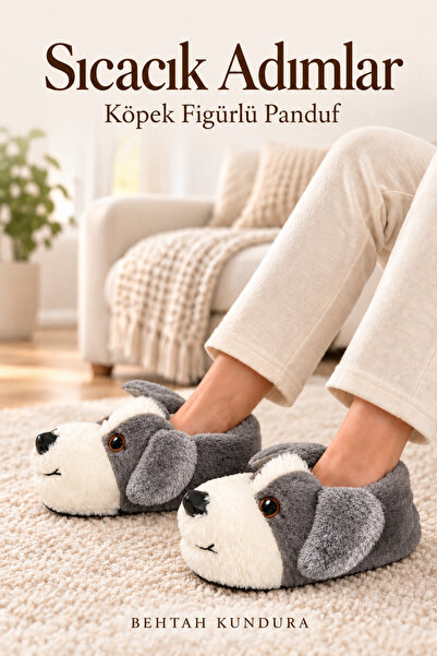 Behtah Kundura Unisex papuče za kućnu upotrebu sa motivom psa Pliš Čizme Kućn...