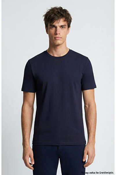 Network N-Tech Lacivert Basic T-shirt