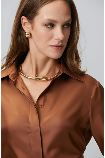 Network Gold Çift Renkli Kadın Choker Kolye