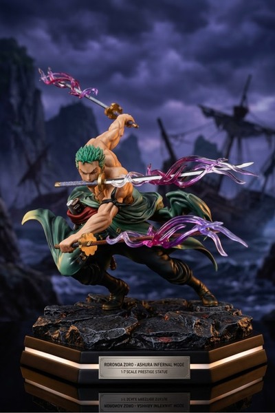 ORVİCA Anime figürü Roronoa Zoro Eylem PVC Anime Manga Anime Figür 3 Kılıçlı