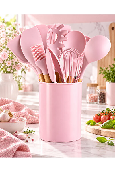 Primo Plus 12-Piece Silicone Spatula Set with Wooden Handle Kitchen Utensils