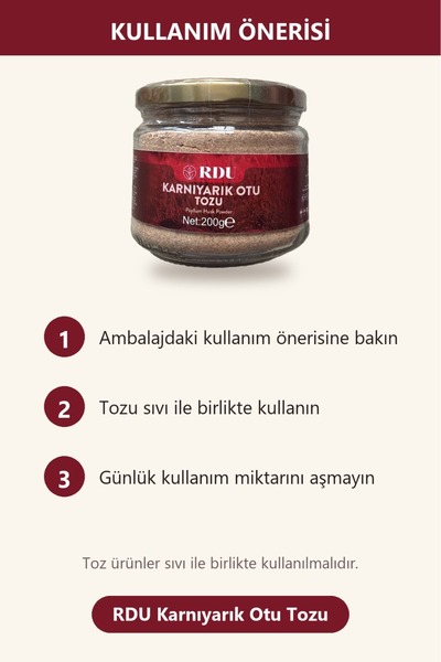 RDU Karnıyarık Otu Tozu Psyllium 100% Saf Doğal Bitkisel Lif 200 Gram