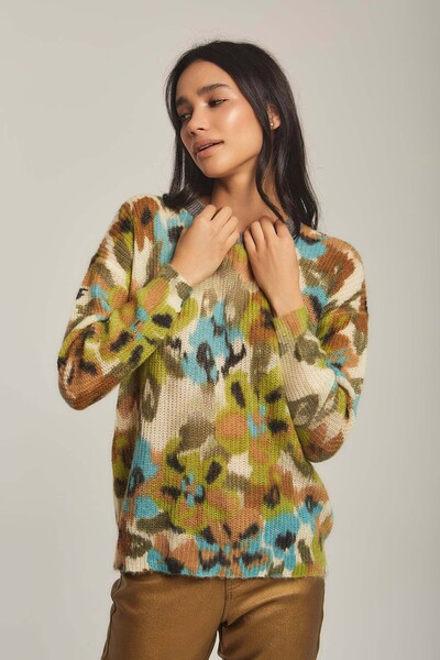 DALYDRESS بلوزة محبوكة متعددة الألوان