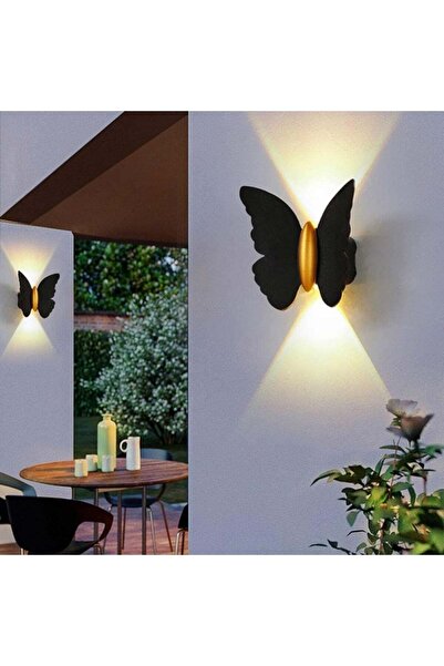 edc Butterfly Shaped Wall Lamp Black 6 W Warm Light IP65