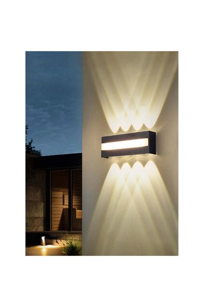 LightPlanet Modern Ip65 Black LED Wall Light 16W Warm Light 8 x 47 x 17 cm