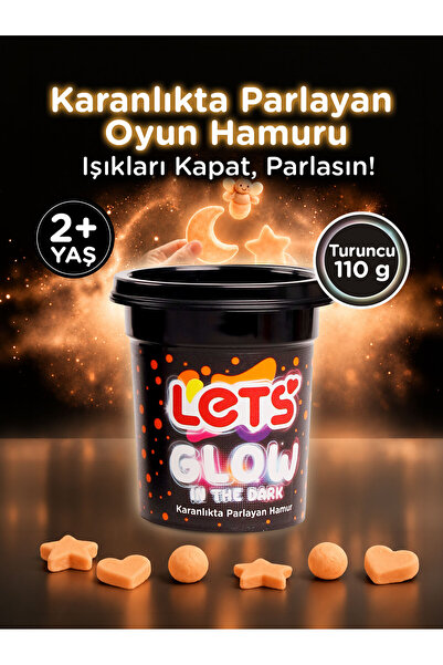 Lets Karanlıkta Parlayan Oyun Hamuru Turuncu Tekli 110g