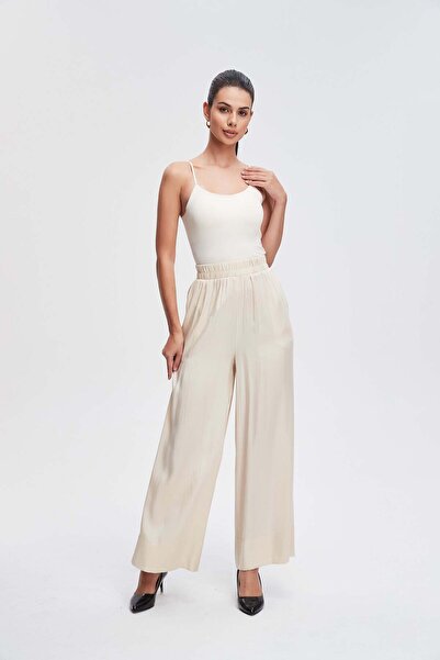 Nichii Women's Straight-Leg Wide-Leg Elastic Waist Pants