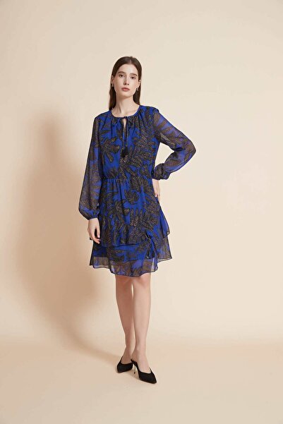 Yola Long Sleeve Short Dress With Ruffled Floral