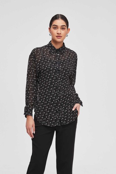Livia Printed Long-Sleeve Top