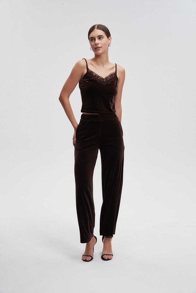 Livia Wide-Leg Solid Long Pants