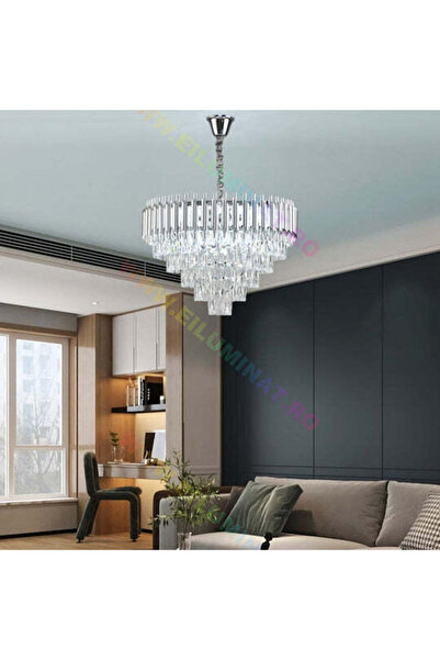 Jiju Candelabru de Cristal Pantera Argintie 600mm