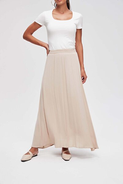 Livia Solid Ruffled Maxi Skirt