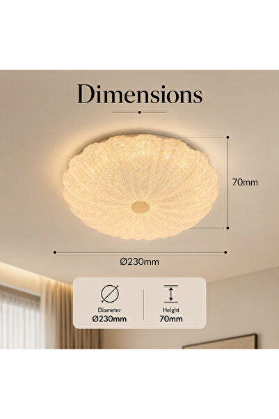LightPlanet Plafonieră LED Petala 30W, Albă, Ø23 cm, 3 Temperaturi de Culoare