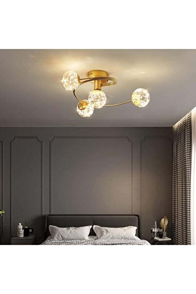 Jiju Πολυέλαιος LED 27W Χρυσός 3000K Θερμό Φως