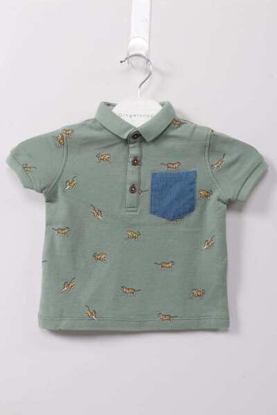 Gingersnaps Boys Printed Polo T-Shirt with Pocket