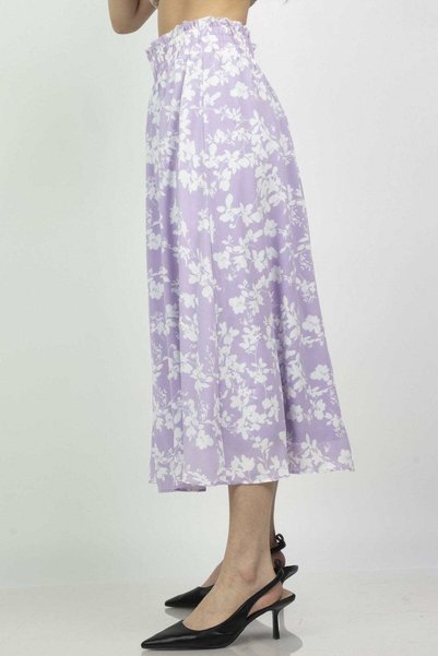mica High-Waisted Printed Midi Skirt