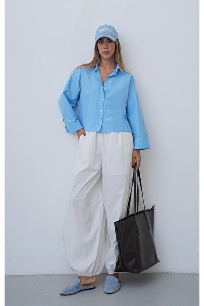 Myra Fashion Oversize Basic Gömlek Geniş Kesim Uzun Kol Bluz Kadın Trend Mode...
