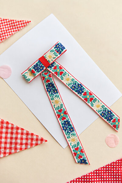 chipiques Mini Hearts Cotton Woven Ribbon Bow Ballerina Automatic Clip Buckle...