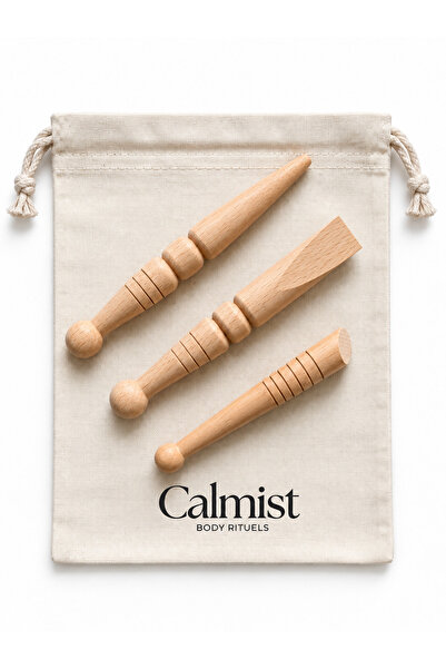 Calmist 3’lü Ahşap Refleksoloji Masaj Çubuğu (15 cm, 14.5 cm, 11 cm)