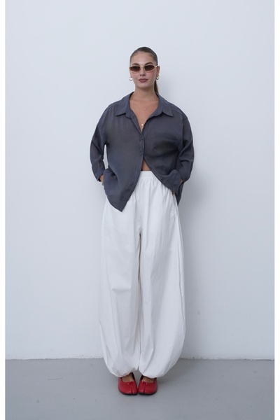 Myra Fashion Oversize Gömlek Uzun Kol Bluz Kadın Şık Modern Kesim Günlük Gömlek
