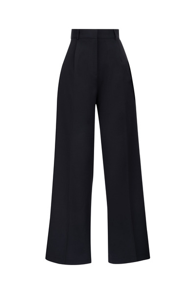 BRANDHILLS Black Color Women's High Waist Palazzo Trousers