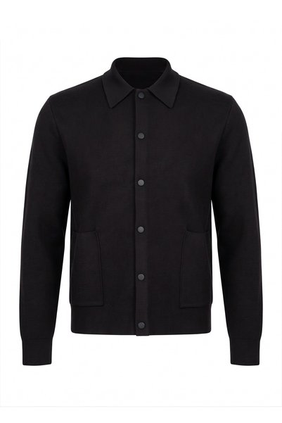 BRANDHILLS Black Color Men's Steel Knitted Cardigan