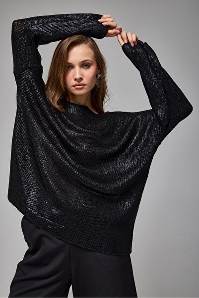 sumoda Women's foil print mercerized boat neck sweater
