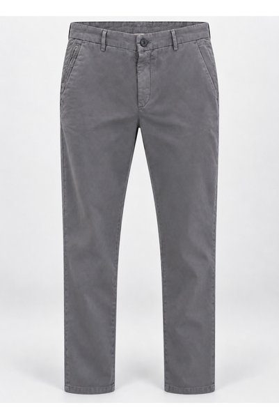 BRANDHILLS Gray Color Men's Gabardine Regular Chino Trousers