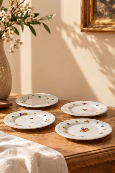 Rakle x Bengi Kurtcebe Anneanne Sofraları Porselen 4'lü Pasta Tabağı Seti 21 cm