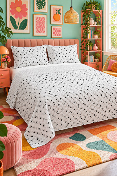 Evmila Modern Pattern Double Printed Pique (200x220 Cm) Colorful