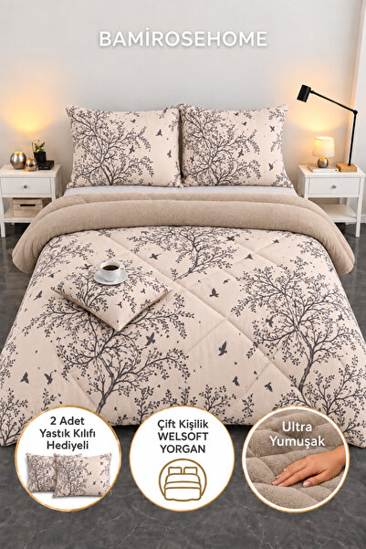 BAMİROSE DİAMOND LÜX WELLSOFT ÇİFT KİŞİLİK ÇİFT TARAFLI YORGAN + YASTIK KILIF...