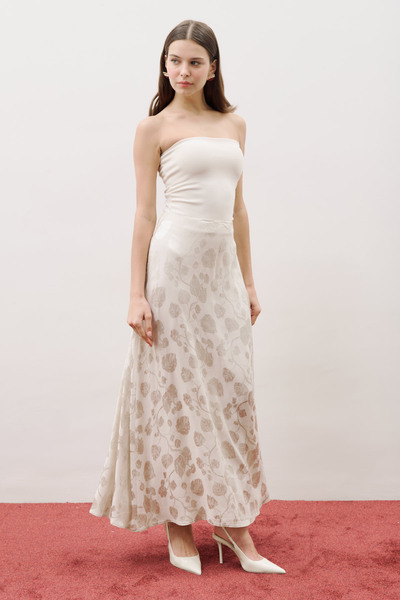Manuka Jacquard Satin Skirt Vanilla