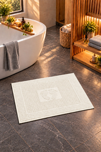 Pera Deluxe منشفة للقدمين، سجادة حمام، 100% قطن، 50x70 سم، 6 ألوان متاحة، بنم...