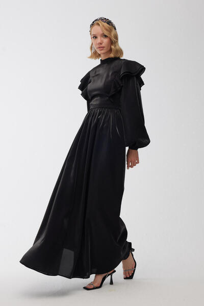 Manuka ΛΑΜΠΕΡΟ ΒΡΑΔΙΝΟ ΦΟΡΕΜΑ ΓΚΡΕΪΣ ΜΑΥΡΟ