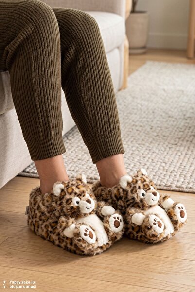 Twigy Panky Women's Animal Print Slippers Leopard-Brown 36/41