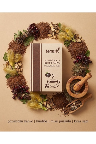 teamix form kahve Detox coffe Hindibalı 30 Stick Poset Hindibağlı Kakaolu Yum...