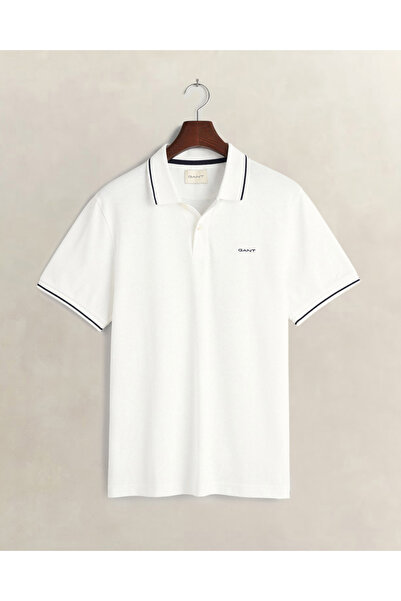 Gant Erkek Beyaz Regular Fit Polo Yaka T-Shirt