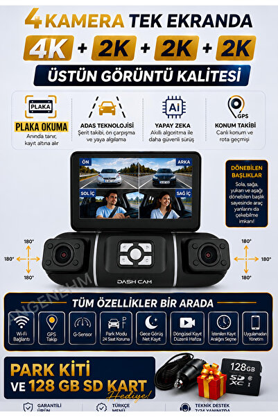 Angenehm 4 KAMERALI 4K Yapay Zekalı Plaka Okuma Full Donanımlı ve Full Paket ...