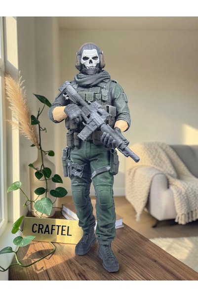 CRAFTEL Call of Duty Simon Ghost Riley 15 cm Figür - Hediyelik Koleksiyonluk Hobi Masaüstü Biblo