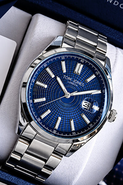Tom Jones London Original Men's Wristwatch Waterproof Silver Color Steel Strap Gtje2098c1