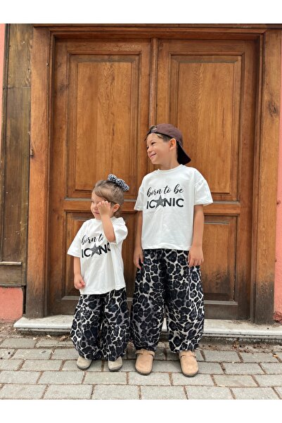 elibaby Oversize T-Shirt Geniş Kesim Pantolon Takım (Ön Baskılı)
