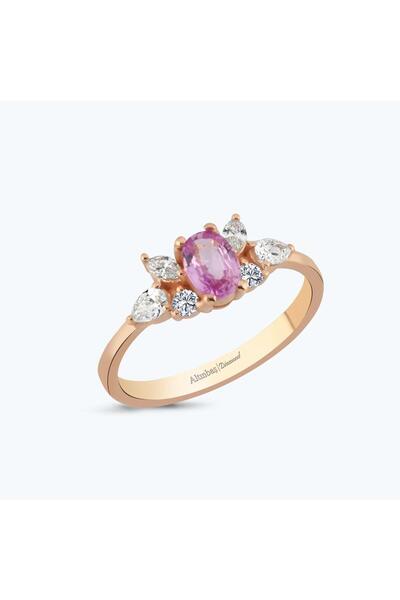 Altınbaş Pırlanta Pembe Safir Oval Yüzük