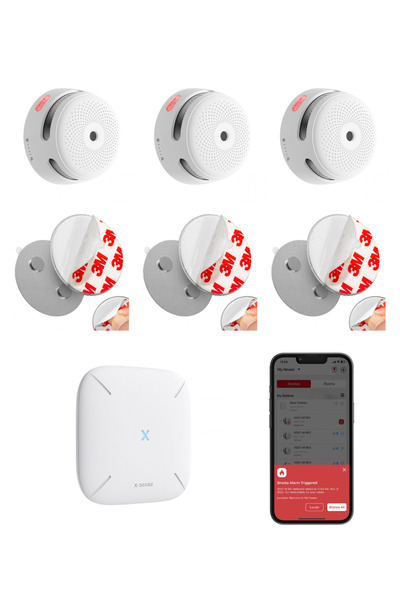 Innovations Akıllı Duman Dedektörü Wi Fi li (3x XS01-M + 3x Mıknatıslı Montaj Aparatı + SBS50 Baz İstasyonu)